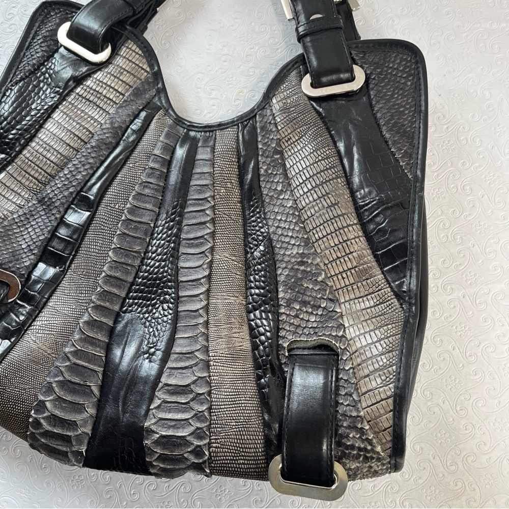 Stuart Weitzman Leather Patchwork Handbag Shoulde… - image 4